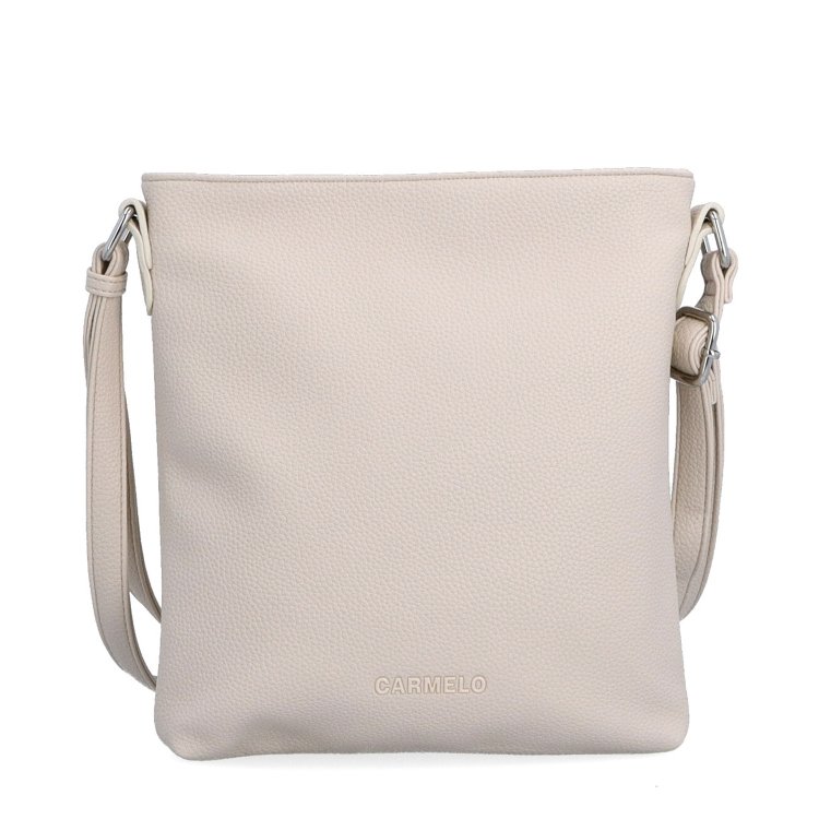 Crossbody kabelka so zipsom Carmelo materiál syntetická koža zapínanie na zips farba béžová veľkosť malá 4324 BE Spredu