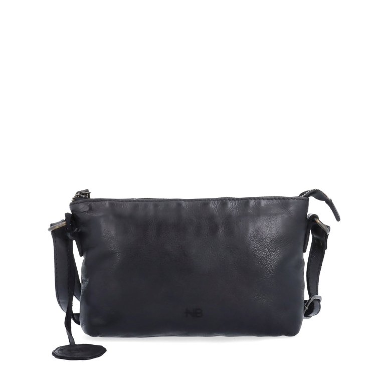 Kožená crossbody s čistými líniami Noelia Bolger materiál kože zapínanie na zips farba čierna veľkosť malá NB 2414 C Spredu