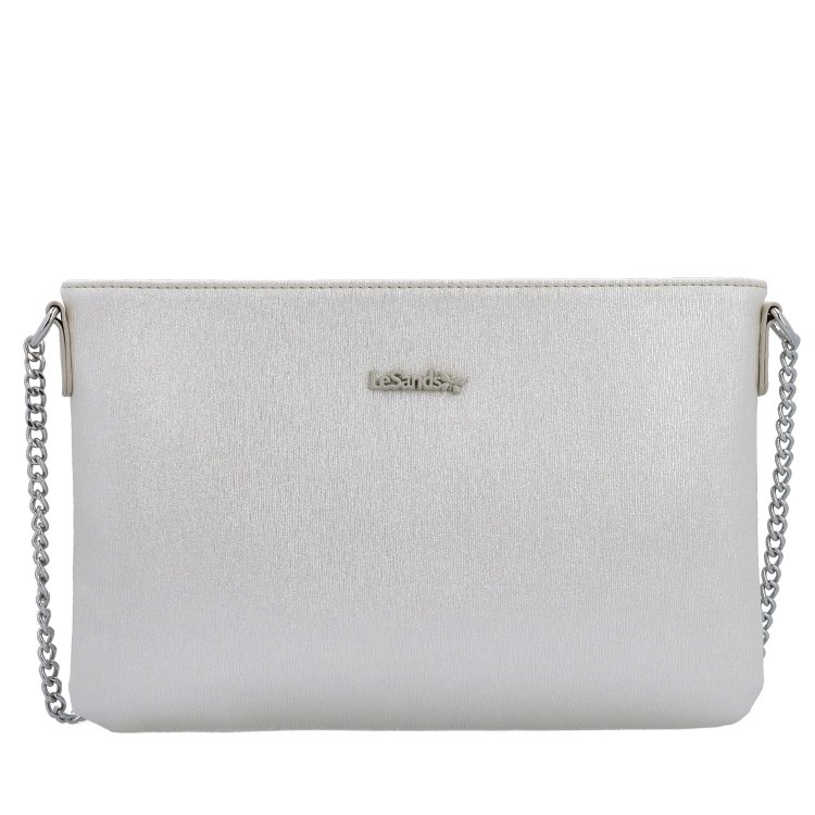 Elegantná crossbody kabelka s jemným leskom Le Sands materiál syntetická koža zapínanie na zips farba béžová veľkosť malá 4608 PRL Spredu