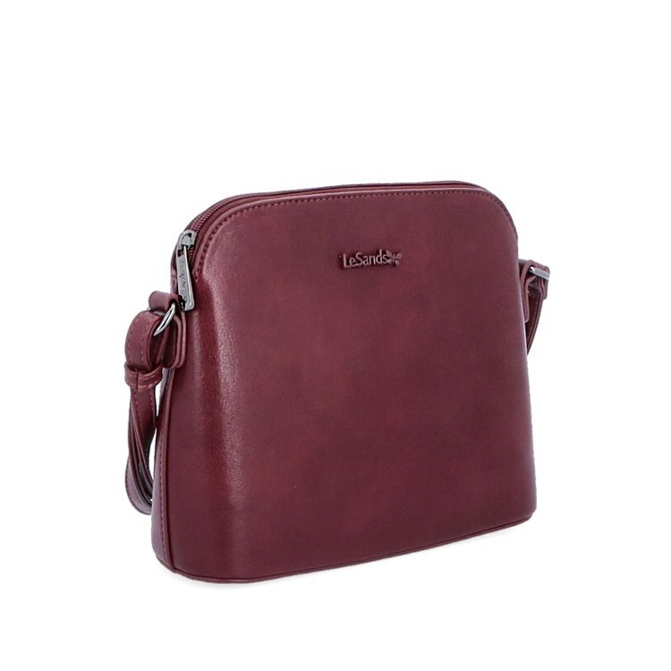 Malá minimalistická crossbody kabelka Le Sands materiál syntetická koža zapínanie na zips farba vínová veľkosť malá 7712 BO