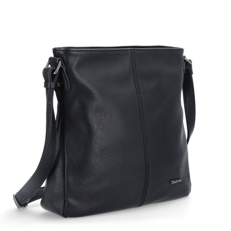Crossbody kabelka s jednoduchým prešívaním Tangerin materiál syntetická koža zapínanie na zips farba čierna veľkosť stredná 8003 C