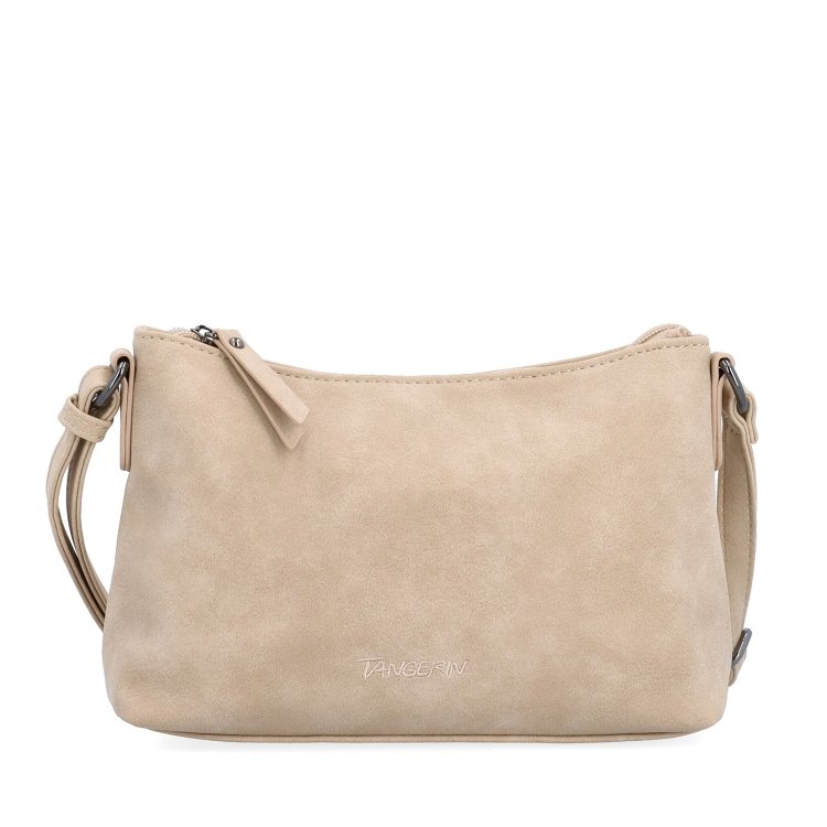 Malá elegantná crossbody kabelka Tangerin materiál syntetická koža zapínanie na zips farba béžová veľkosť malá 1109 BE Spredu