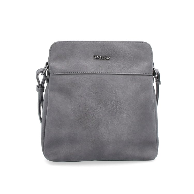 Crossbody kabelka Tangerin materiál syntetická koža zapínanie na zips farba sivá veľkosť malá 8021 TS Spredu