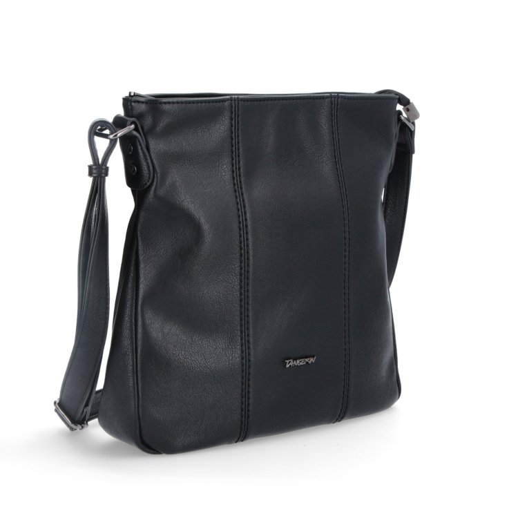 Crossbody kabelka s prešívaním Tangerin materiál syntetická koža zapínanie na zips farba čierna veľkosť stredná 8004 C