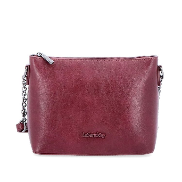 Spoločenská crossbody kabelka s retiazkou Le Sands materiál syntetická koža zapínanie na zips farba vínová veľkosť malá 7708 BO Spredu
