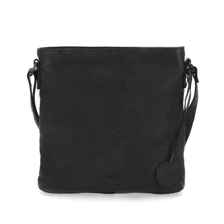 Kožená crossbody kabelka vo vintage štýle Noelia Bolger materiál kože zapínanie na zips farba čierna veľkosť malá NB 2001 C Spredu