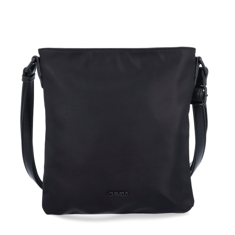 Štýlová dámska crossbody kabelka z nylonu Carmelo materiál nylon zapínanie na zips farba čierna veľkosť malá 6606 C Spredu