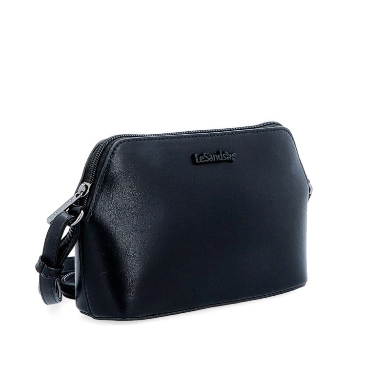 Jemná, minimalistická crossbody kabelka Le Sands materiál syntetická koža zapínanie na zips farba čierna veľkosť malá 7718 C