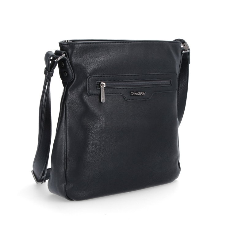 Crossbody kabelka s vonkajšími vreckami Tangerin materiál syntetická koža zapínanie na zips farba čierna veľkosť stredná 8008 C