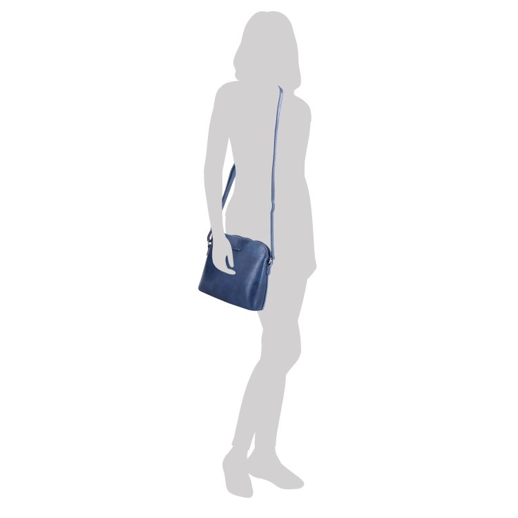 Malá minimalistická crossbody kabelka Le Sands materiál syntetická koža zapínanie na zips farba modrá veľkosť malá 7712 TM Na postave