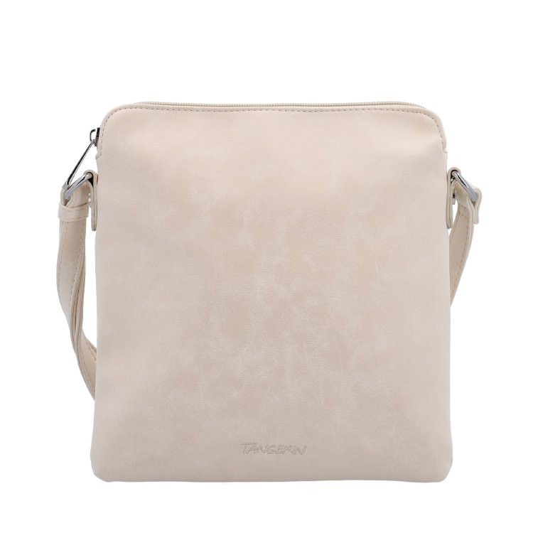 Menšia crossbody kabelka z hebkého materiálu Tangerin materiál syntetická koža zapínanie na zips farba béžová veľkosť malá 7017 BE Spredu