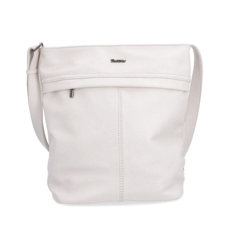Veľká crossbody kabelka z mäkkej syntetickej kože Tangerin materiál syntetická koža zapínanie na zips farba béžová veľkosť veľká 8001 K Spredu