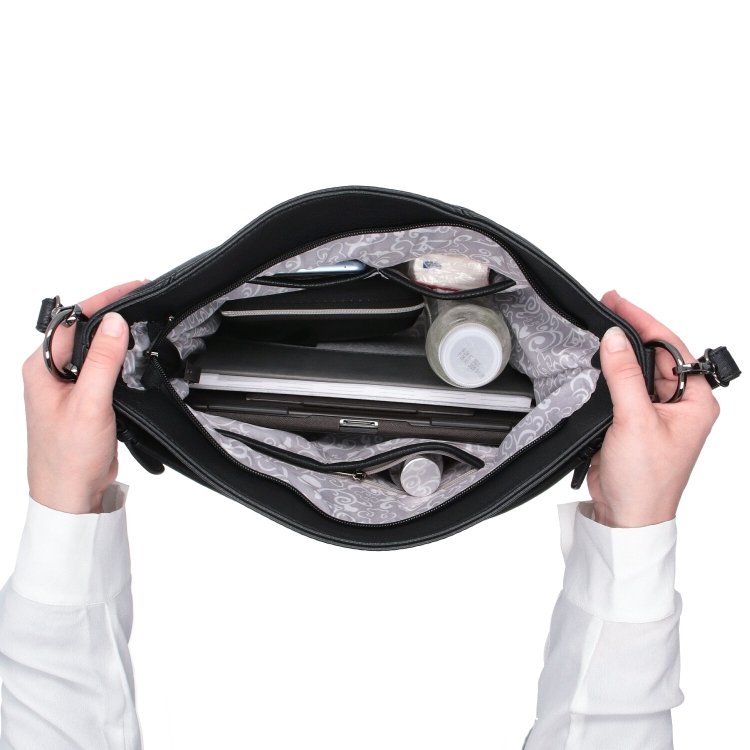 Originálna hobo bag Carmelo materiál syntetická koža zapínanie na zips farba béžová veľkosť stredná 4304 BE Vnútro