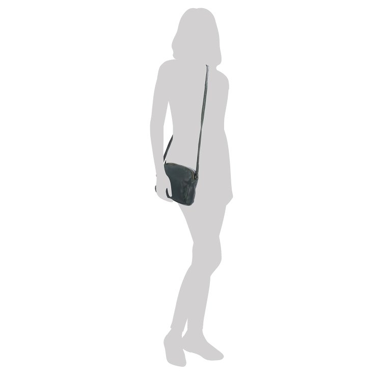 Kvalitná kožená crossbody kabelka Noelia Bolger materiál kože zapínanie na zips farba zelená veľkosť malá NB 2408 ZE Na postave