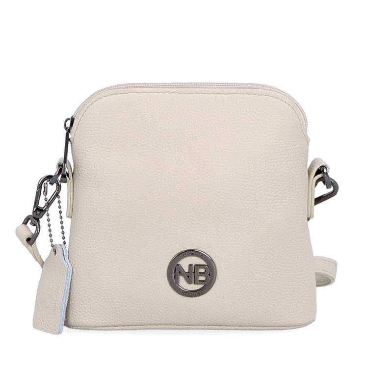 Malá kožená crossbody kabelka Noelia Bolger materiál kože zapínanie na zips farba béžová veľkosť malá NB 3017 K Spredu