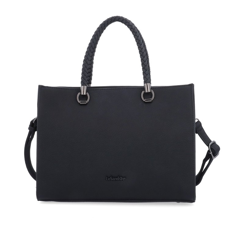 Dámska kabelka s odnímateľným crossbody popruhom Le Sands materiál syntetická koža zapínanie na zips farba čierna veľkosť stredná 4648 C Spredu