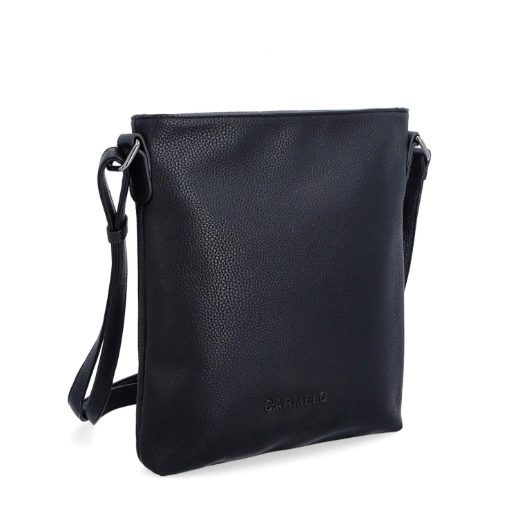 Minimalistická crossbody kabelka na zips Carmelo materiál syntetická koža zapínanie na zips farba čierna veľkosť malá 4324 C