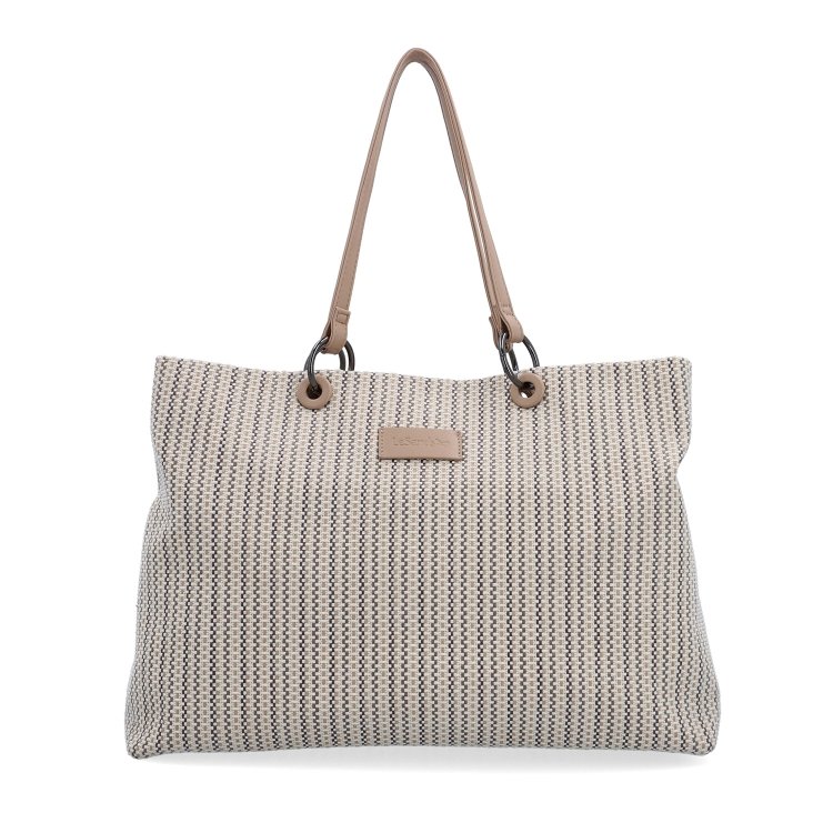 Priestranná shopper kabelka s textúrovaným povrchom Le Sands materiál syntetická koža zapínanie na zips farba béžová veľkosť veľká 4614 BE Spredu