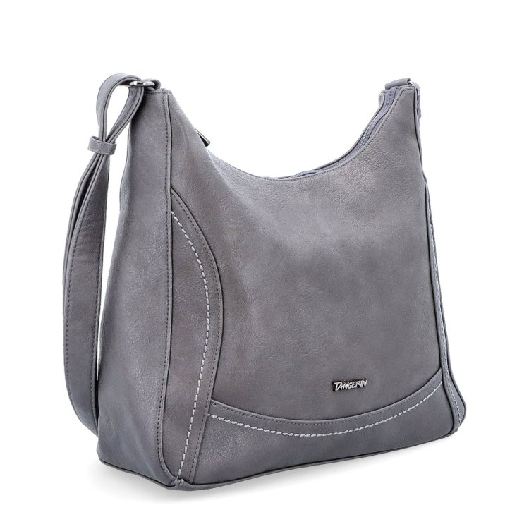 Mestská crossbody kabelka zo syntetickej kože Tangerin materiál syntetická koža zapínanie na zips farba sivá veľkosť stredná 8046 TS
