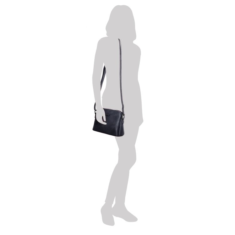 Minimalistická crossbody kabelka Le Sands materiál syntetická koža zapínanie na zips farba vínová veľkosť malá 7710 BO Na postave