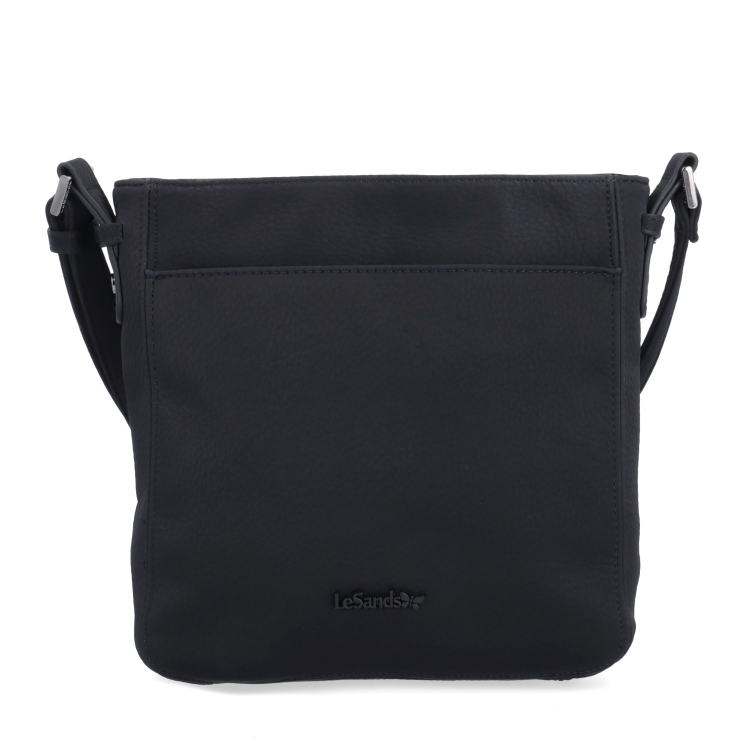 Praktická crossbody kabelka s predným vreckom Le Sands materiál syntetická koža zapínanie na zips farba čierna veľkosť stredná 4653 C Spredu