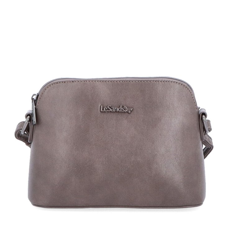 Minimalistická crossbody kabelka Le Sands materiál syntetická koža zapínanie na zips farba taupe veľkosť malá 7710 T Spredu