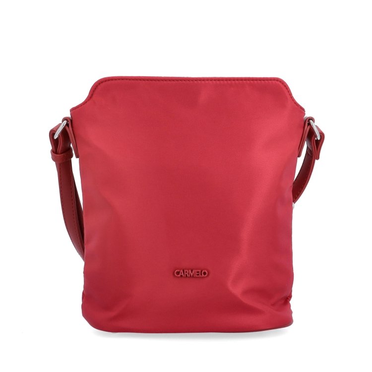 Praktická crossbody kabelka s extra vreckom Carmelo materiál nylon zapínanie na zips farba červená veľkosť malá 6607 CV Spredu
