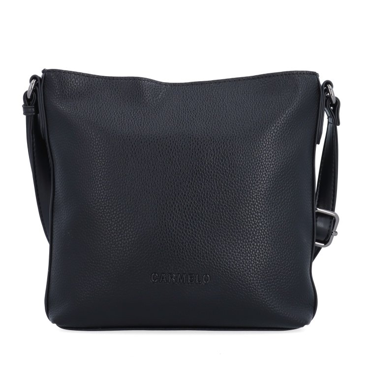 Praktická crossbody kabelka do mesta aj na výlety Carmelo materiál syntetická koža zapínanie na zips farba čierna veľkosť malá 4670 C Spredu