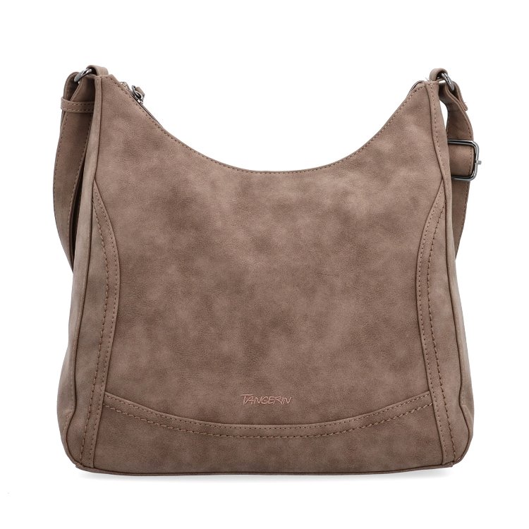 Crossbody syntetická kabelka s prešívaním Tangerin materiál syntetická koža zapínanie na zips farba hnedá veľkosť stredná 1104 H Spredu