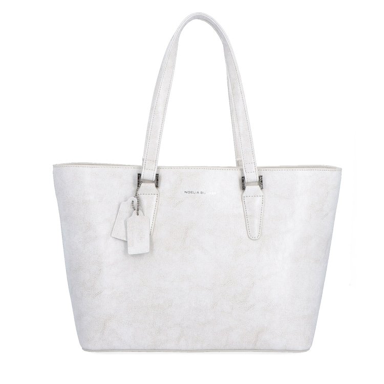 Shopper kabelka cez rameno Noelia Bolger materiál kože zapínanie na zips farba biela veľkosť veľká NB 0047 OW Spredu