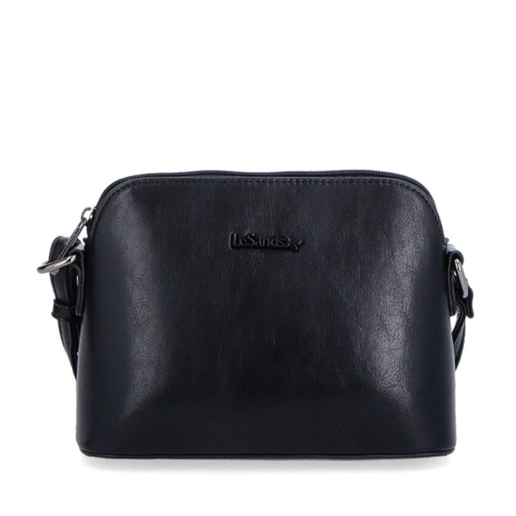Minimalistická crossbody kabelka Le Sands materiál syntetická koža zapínanie na zips farba čierna veľkosť malá 7710 C Spredu
