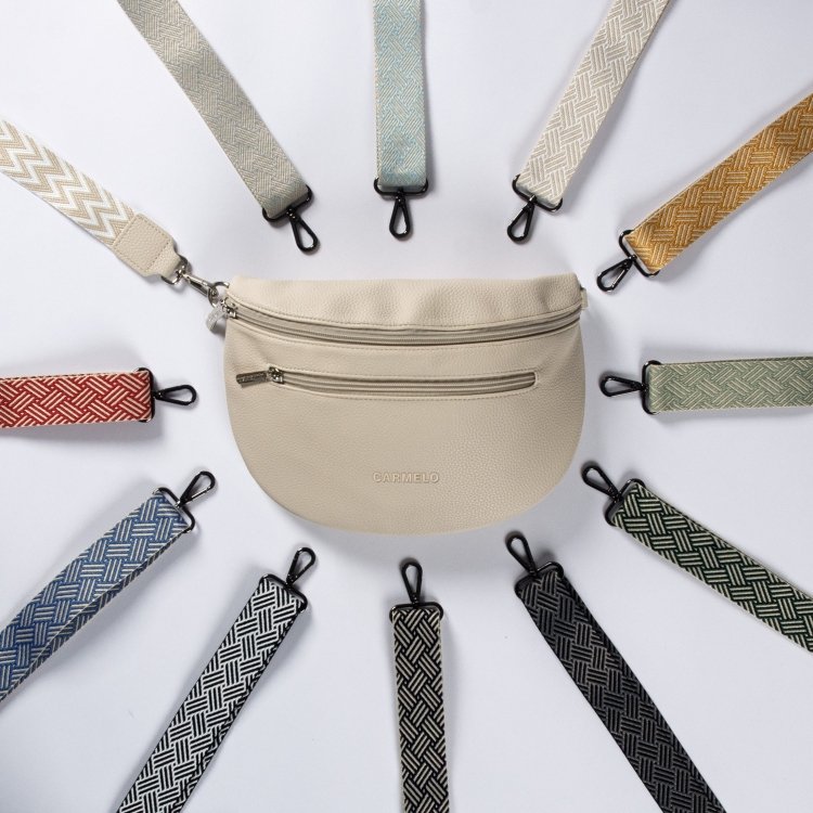 Praktická ľadvinka s viacerými vreckami zo syntetického materiálu Carmelo materiál syntetická koža zapínanie na zips farba béžová veľkosť malá 4330 BE Lifestyle