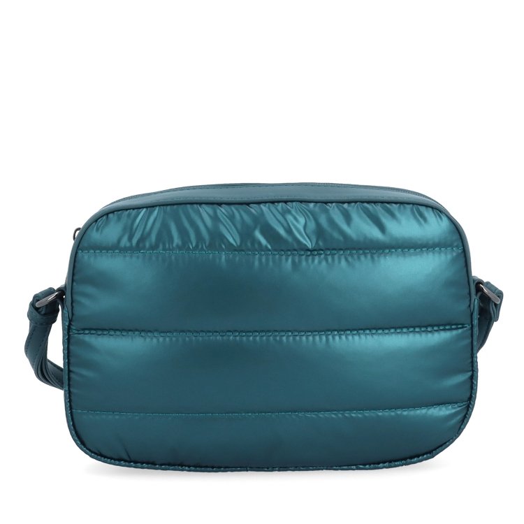 Štýlová dámska kabelka s prešívaním Carmelo materiál nylon zapínanie na zips farba zelená veľkosť malá 4386 PE Spredu