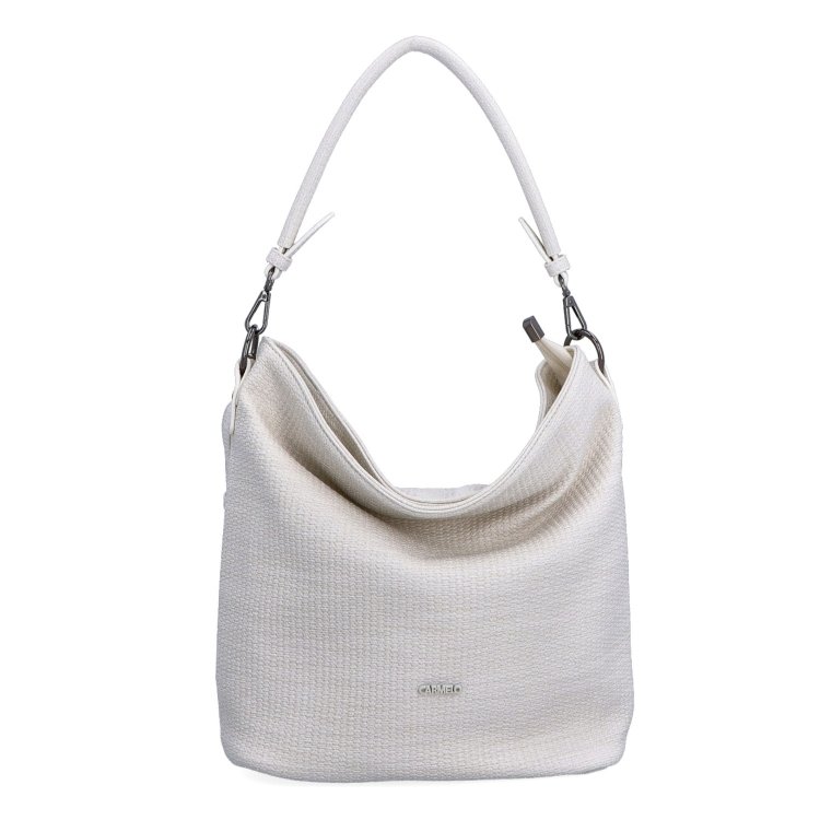 Originálna hobo bag Carmelo materiál syntetická koža zapínanie na zips farba béžová veľkosť stredná 4304 K Spredu