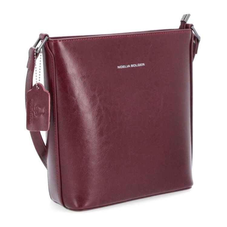 Malá elegantná kožená crossbody kabelka Noelia Bolger materiál kože zapínanie na zips farba červená veľkosť malá NB 0065 TCV
