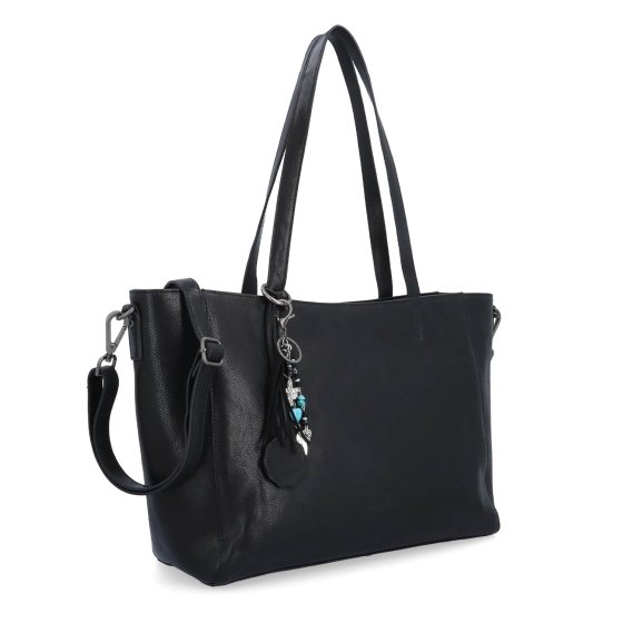 Veľká kožená crossbody kabelka s príveskom Noelia Bolger materiál kože zapínanie na zips farba čierna veľkosť veľká NB 3109 C