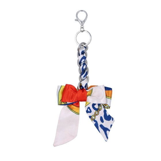 Prívesok na kabelku s mašľou a karabínkou Indee materiál textil farba multicolor D017