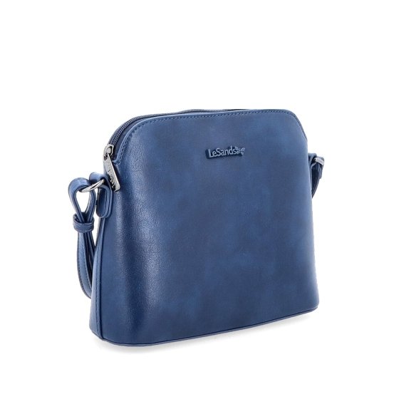 Malá minimalistická crossbody kabelka Le Sands materiál syntetická koža zapínanie na zips farba modrá veľkosť malá 7712 TM