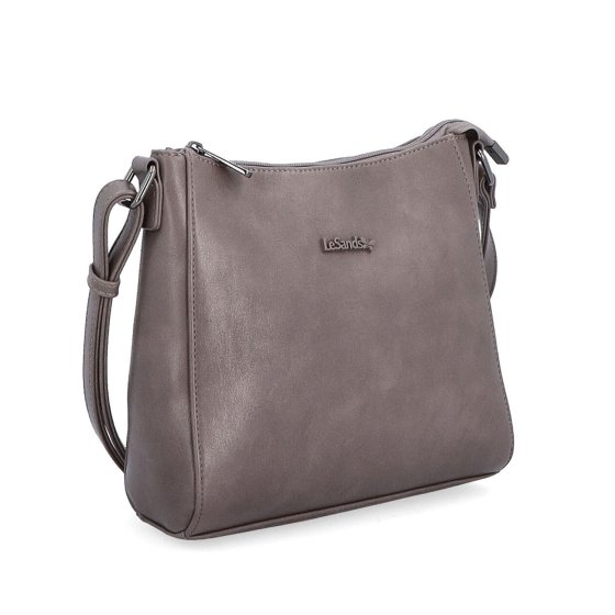 Minimalistická crossbody kabelka do mesta Le Sands materiál syntetická koža zapínanie na zips farba taupe veľkosť malá 7706 T