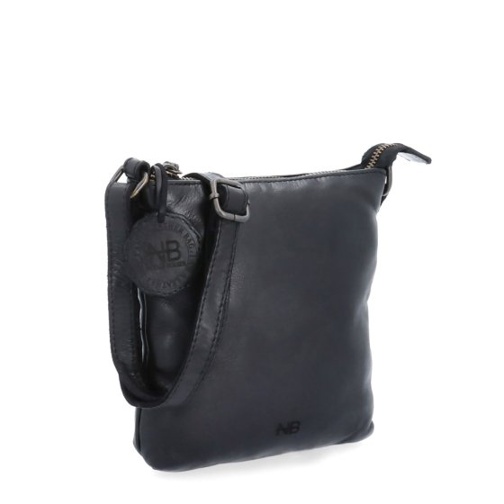 Elegantná kožená crossbody kabelka Noelia Bolger materiál kože zapínanie na zips farba čierna veľkosť malá NB 2415 C