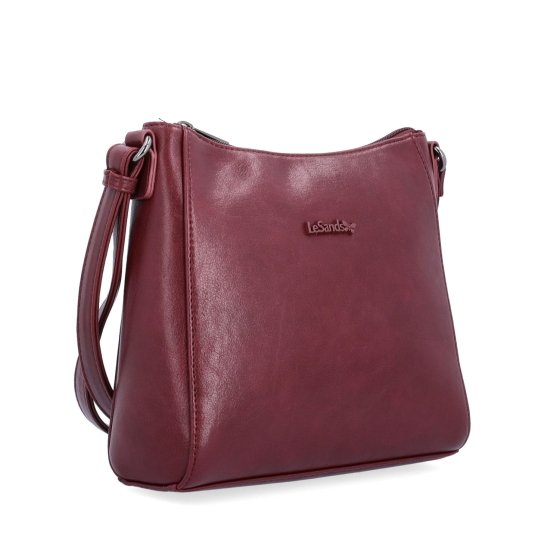 Minimalistická crossbody kabelka do mesta Le Sands materiál syntetická koža zapínanie na zips farba vínová veľkosť malá 7706 BO