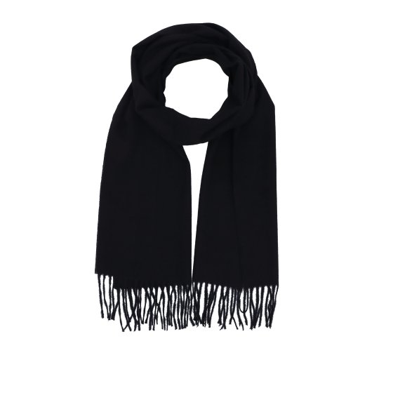 Príjemný šál so strapcami na každý deň Noelia Bolger materiál Polyester s prímesou vlny farba čierna KZ005 - 01
