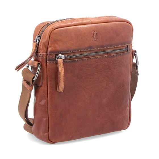 Kožená crossbody taška Poyem materiál kože farba koňaková veľkosť malá 2206 Poyem KO