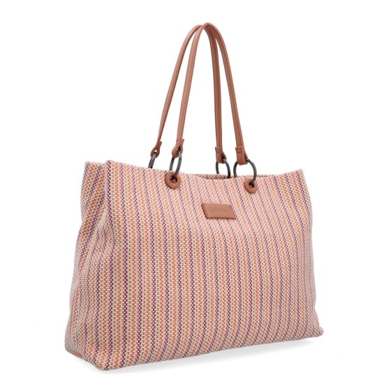 Priestranná shopper kabelka s textúrovaným povrchom Le Sands materiál syntetická koža zapínanie na zips farba oranžová veľkosť veľká 4614 O