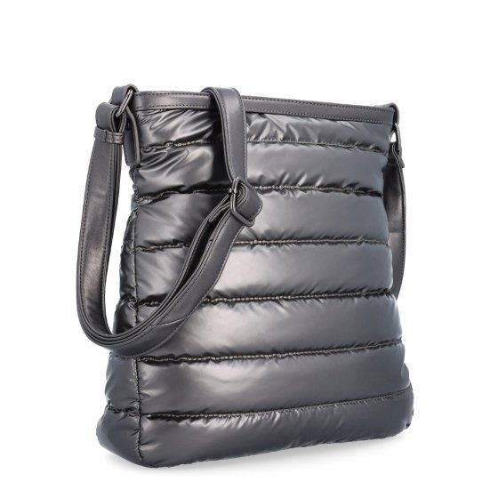 Moderná dámska kabelka z nadýchaného nylonu Carmelo materiál nylon zapínanie na zips farba metalíza veľkosť stredná 4382 TI
