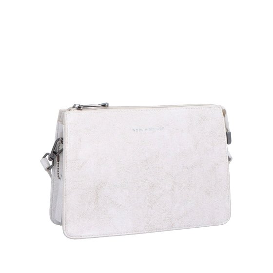 Malá kožená crossbody kabelka Noelia Bolger materiál kože zapínanie na zips farba biela veľkosť malá NB 0046 OW