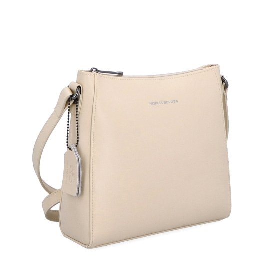 Kožená kabelka crossbody Noelia Bolger Noelia Bolger materiál kože zapínanie na zips farba béžová veľkosť malá NB 0097 BE