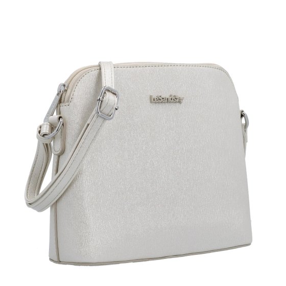 Elegantná crossbody kabelka s čistým dizajnom Le Sands materiál syntetická koža zapínanie na zips farba béžová veľkosť malá 4607 PRL
