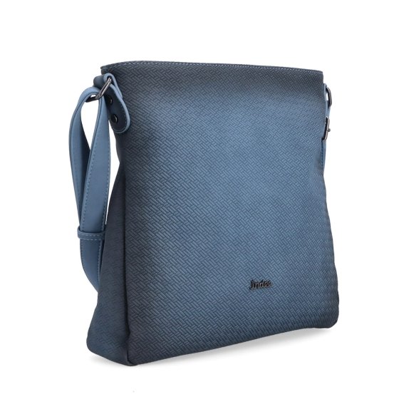 Stredná jednoduchá crossbody kabelka Indee materiál syntetická koža zapínanie na zips farba modrá veľkosť stredná 6317 M