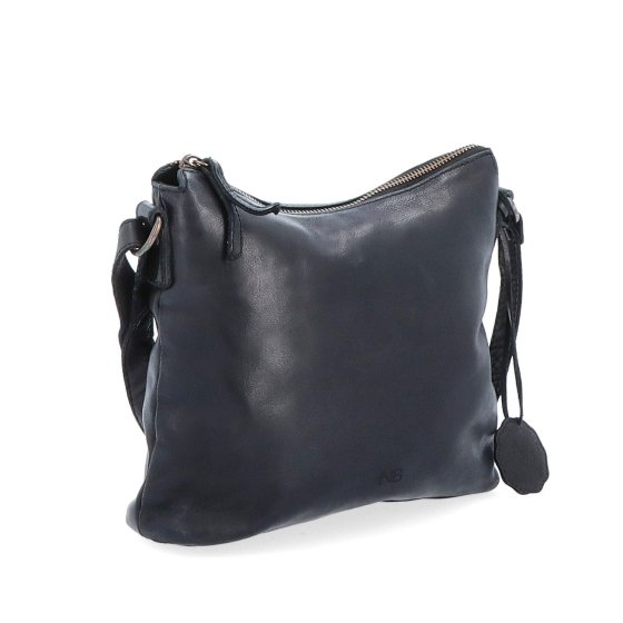 Kožená crossbody kabelka s moderným dizajnom Noelia Bolger materiál kože zapínanie na zips farba čierna veľkosť malá NB 2400 C